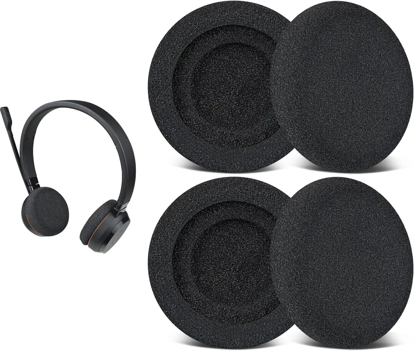 Almohadillas de repuesto para auriculares Jabra Evolve 65(65UC/65MS), 20(20SE/20UC/20MS), 30(US/II), 40(UC/MS), suaves y duraderas, 4 unidades