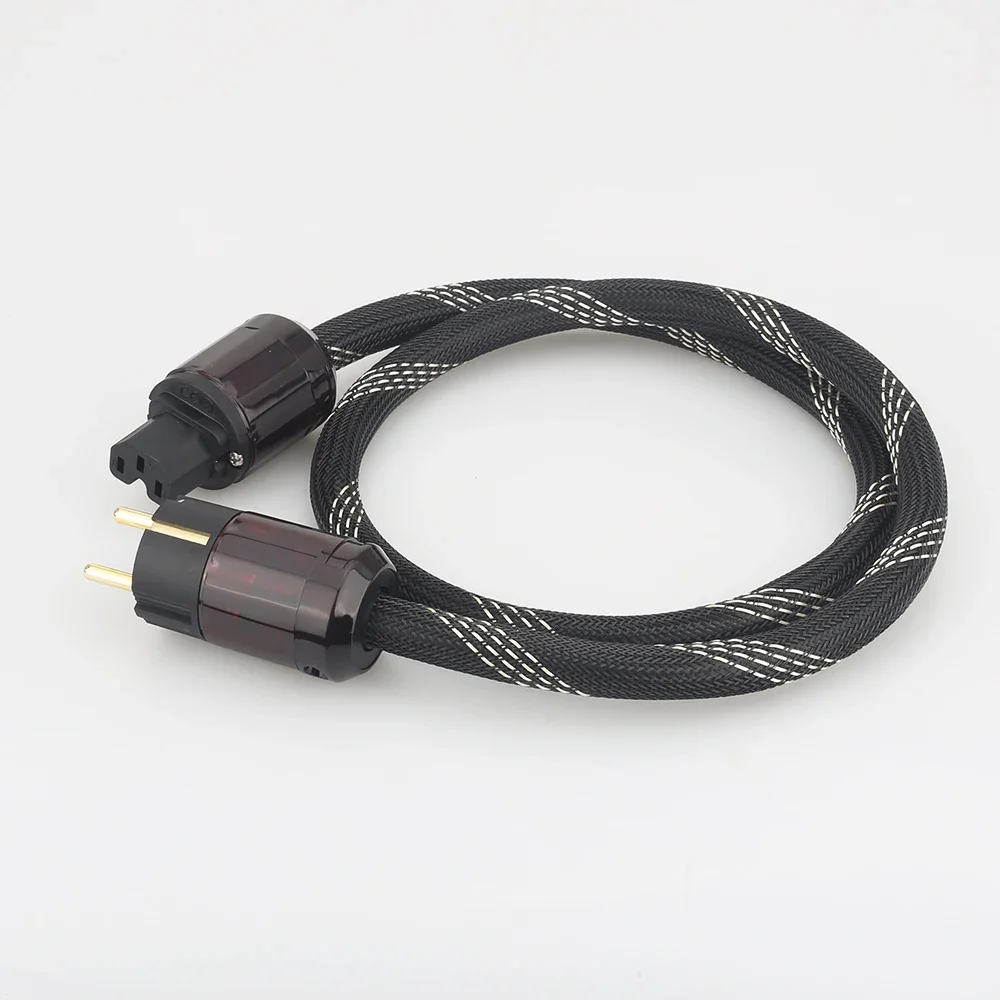 AUDIOCRAST P103 OFC Schuko EU Power Plug With P079E+C079 Schuko Power Plug Cable For AMP 10 guage Audiophile power cord