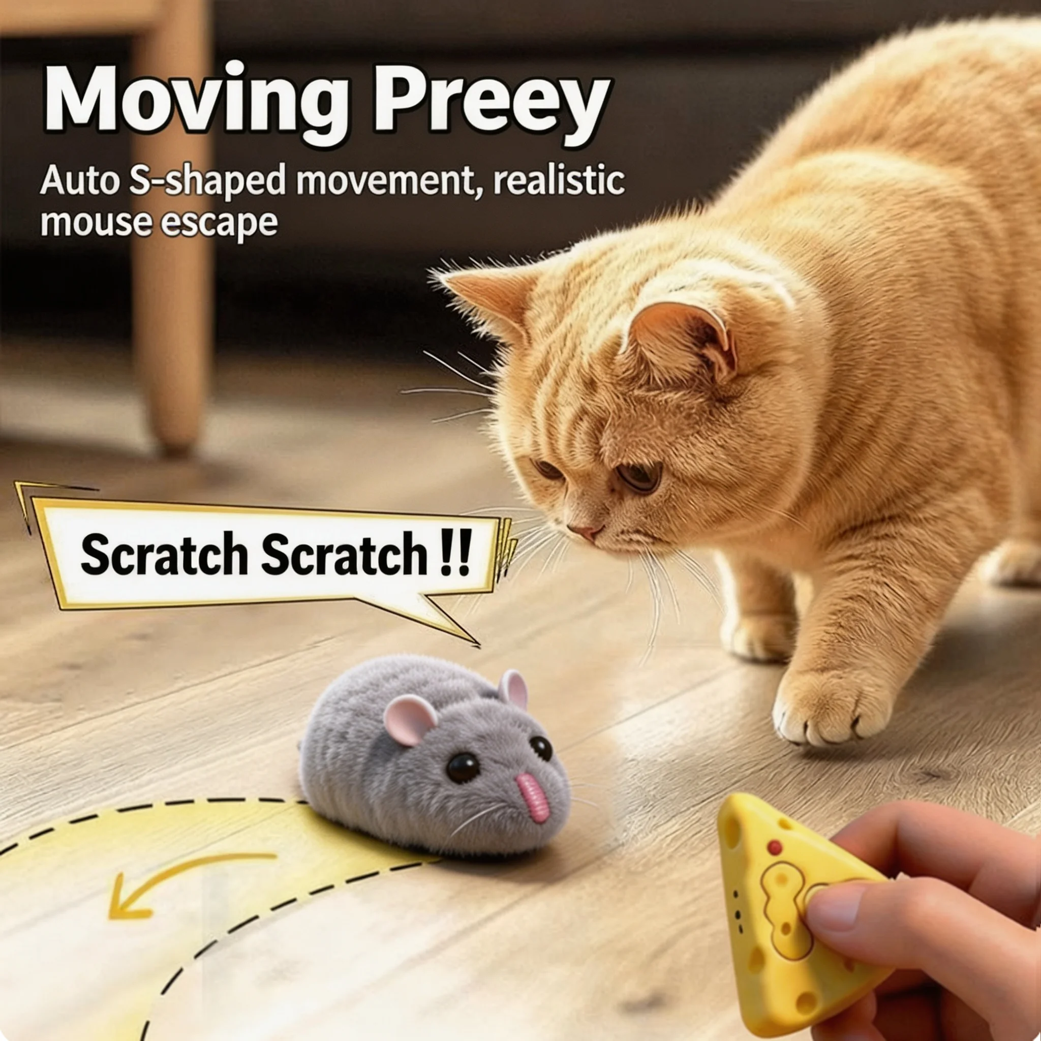 Wireless Remote Control Mouse Toy, Electric RC Simulation Rat Animal Vehicle, Birthday Gift for Children