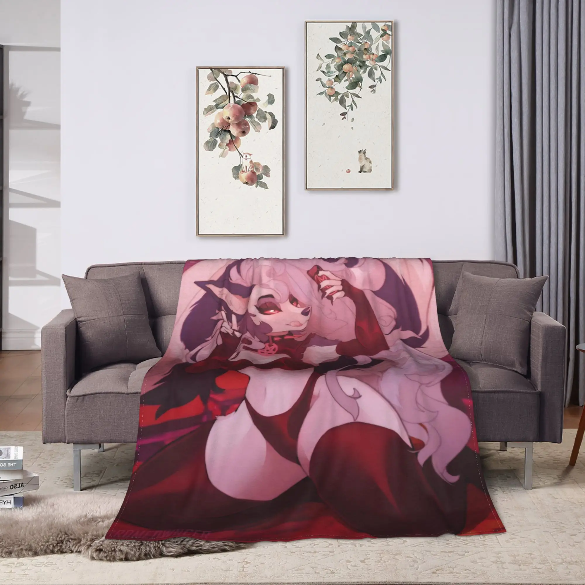Super Soft Blanket Kids Camping Helluva Boss Loona (1) Throw Blanket  Flannel Bedspread For Living Room Fluffy Sofa Bed Cover