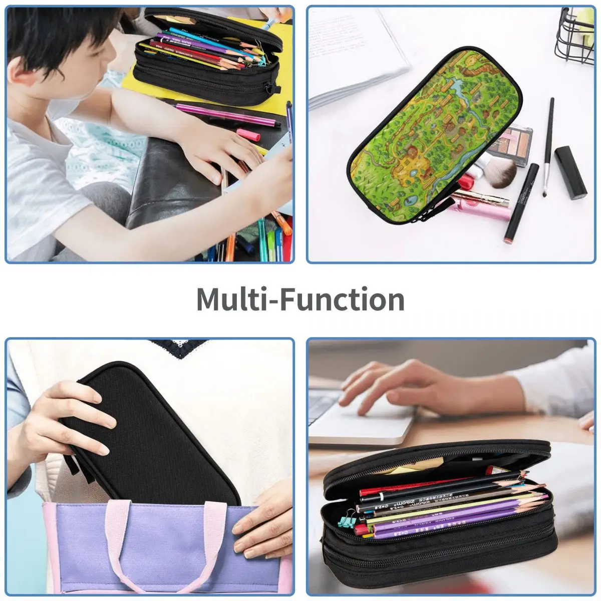 Imagem -06 - Stardew Valley Map Pencil Cases Grande Armazenamento Pen Bags Pen Box Pencil Pouch para Meninos e Meninas Estudantes Papelaria Escola e Escritório