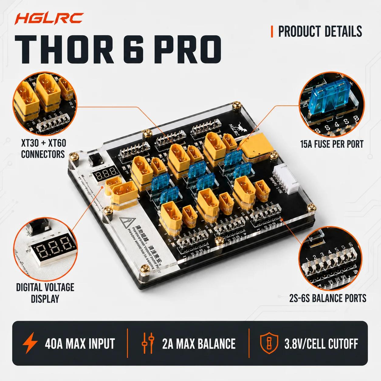 HGLRC Thor 6 Pro LiPo Parallel - đánh giá và giá Lipo Parallel Charging Board