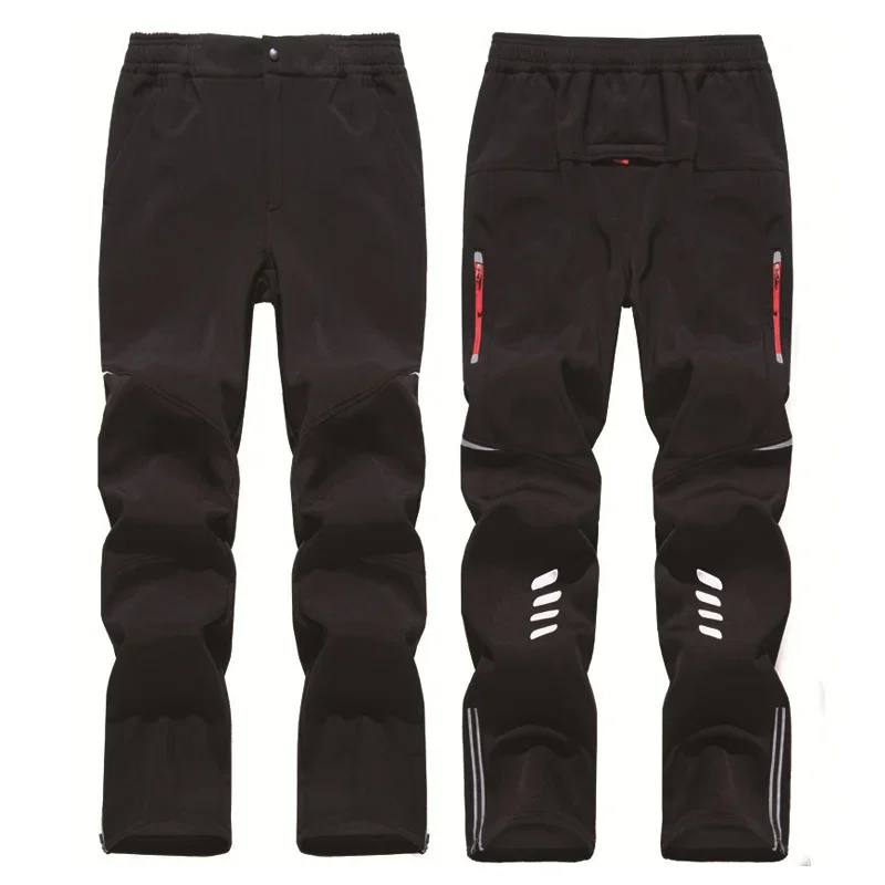 Motorcycle Pants Hiking Men Fleece Safe Night Reflective Clothing Keep Warm Running Outdoor Bikeing Camping Trousers