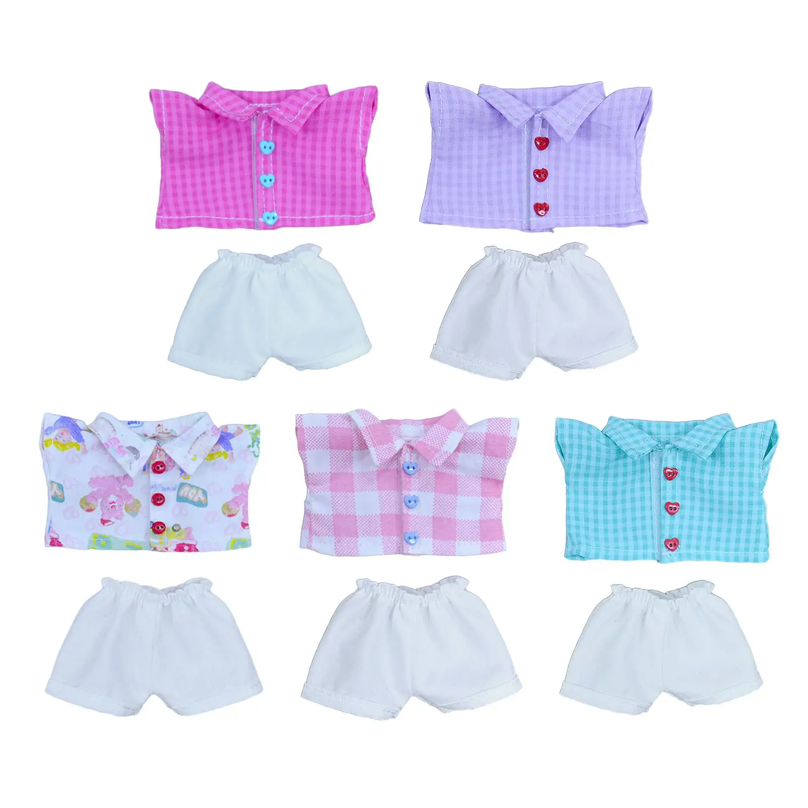 2Pcs Dolls Shirt and Pants Accessory Handmade Clothing Costume for 6.7inch Dolls Girl Dolls Boy Dolls Dress up Birthday Gifts