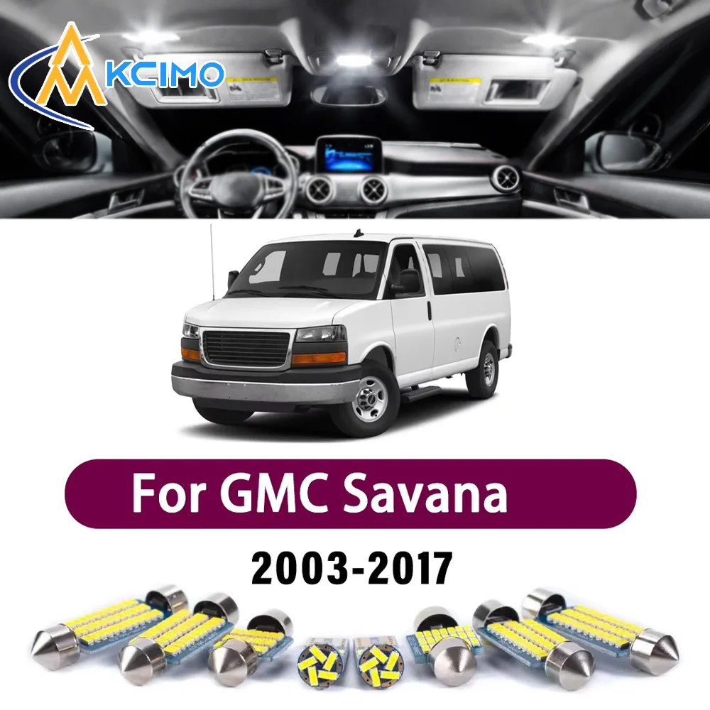 Energy Saving & Safer LED Interior For GMC Savana 2003-2017 Canbus Car Dome Reading Trunk Lamp Auto Lighting Accessories