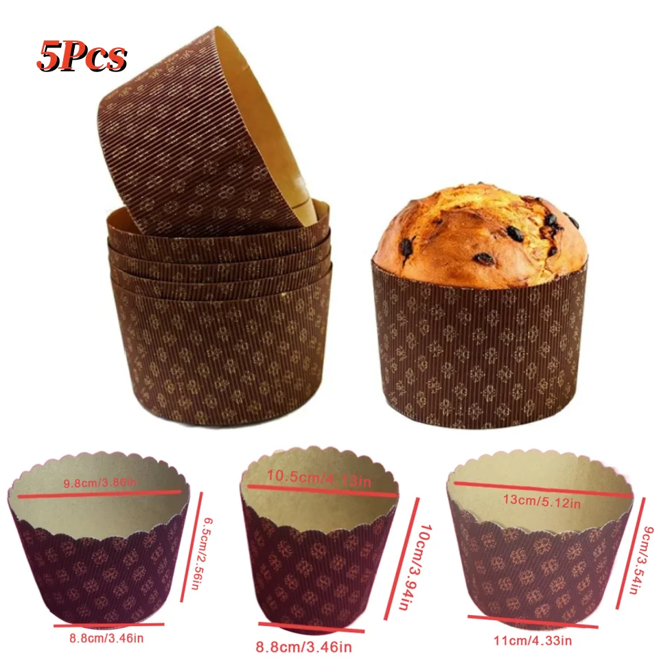 Bandeja de papel de 3/4/5 pulgadas, molde de paloma, pastelería, pan, pastel, embalaje de cartón, decoración de pasteles, fiesta de Navidad, herramientas de cocina para hornear, 5 uds.