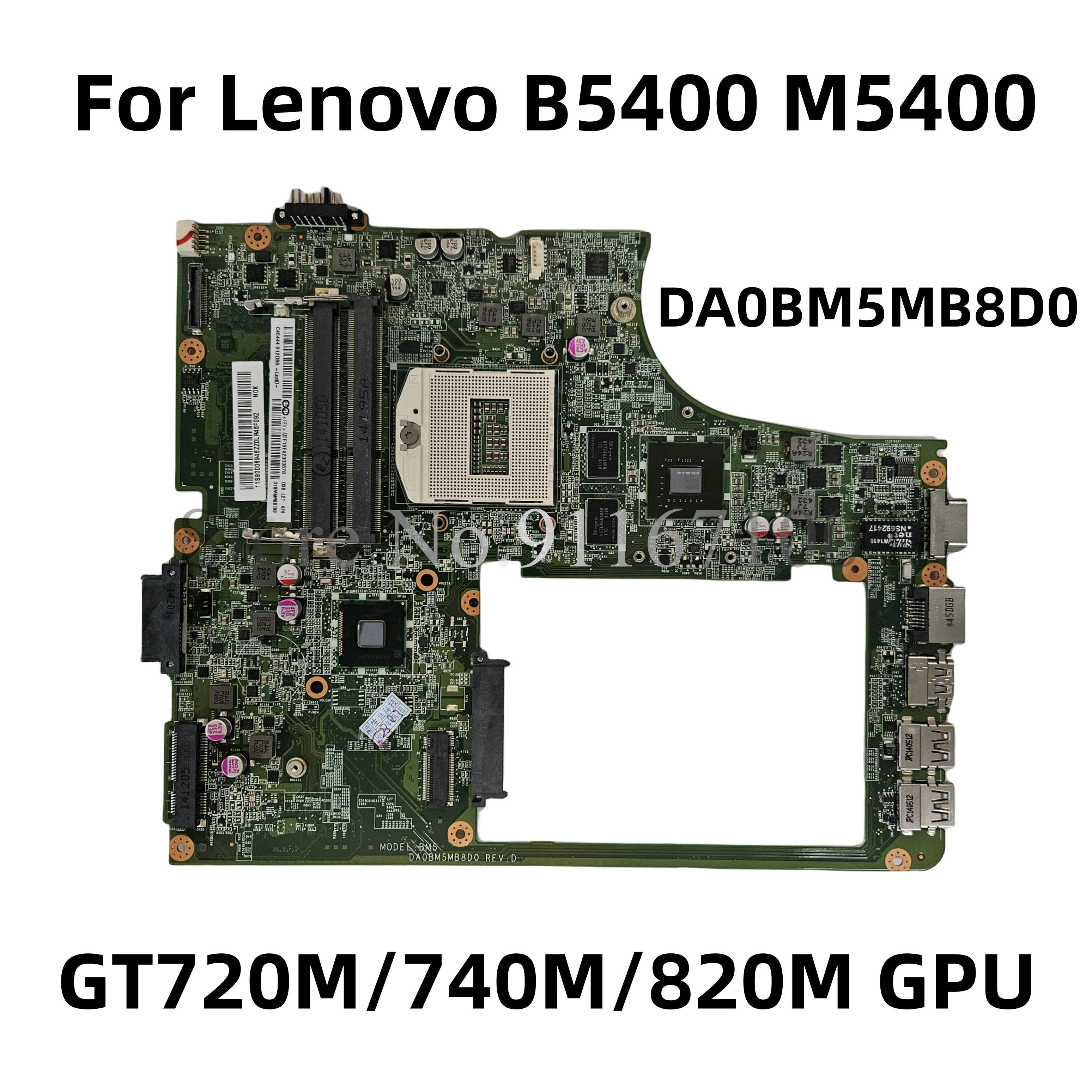 For Lenovo B5400 M5400 Laptop Motherboard With HM86 Chipest GT720M/740M/820M GPU DA0BM5MB8D0 Mainboard 100% Fully Tested