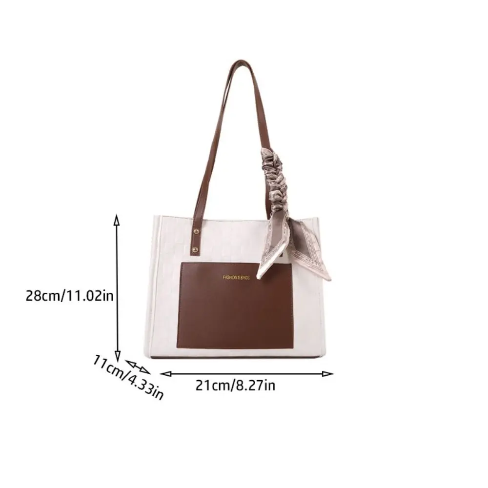 Soft Leather Tote Bag Fashion PU Large Capacity Shoulder Bags Retro Handbag