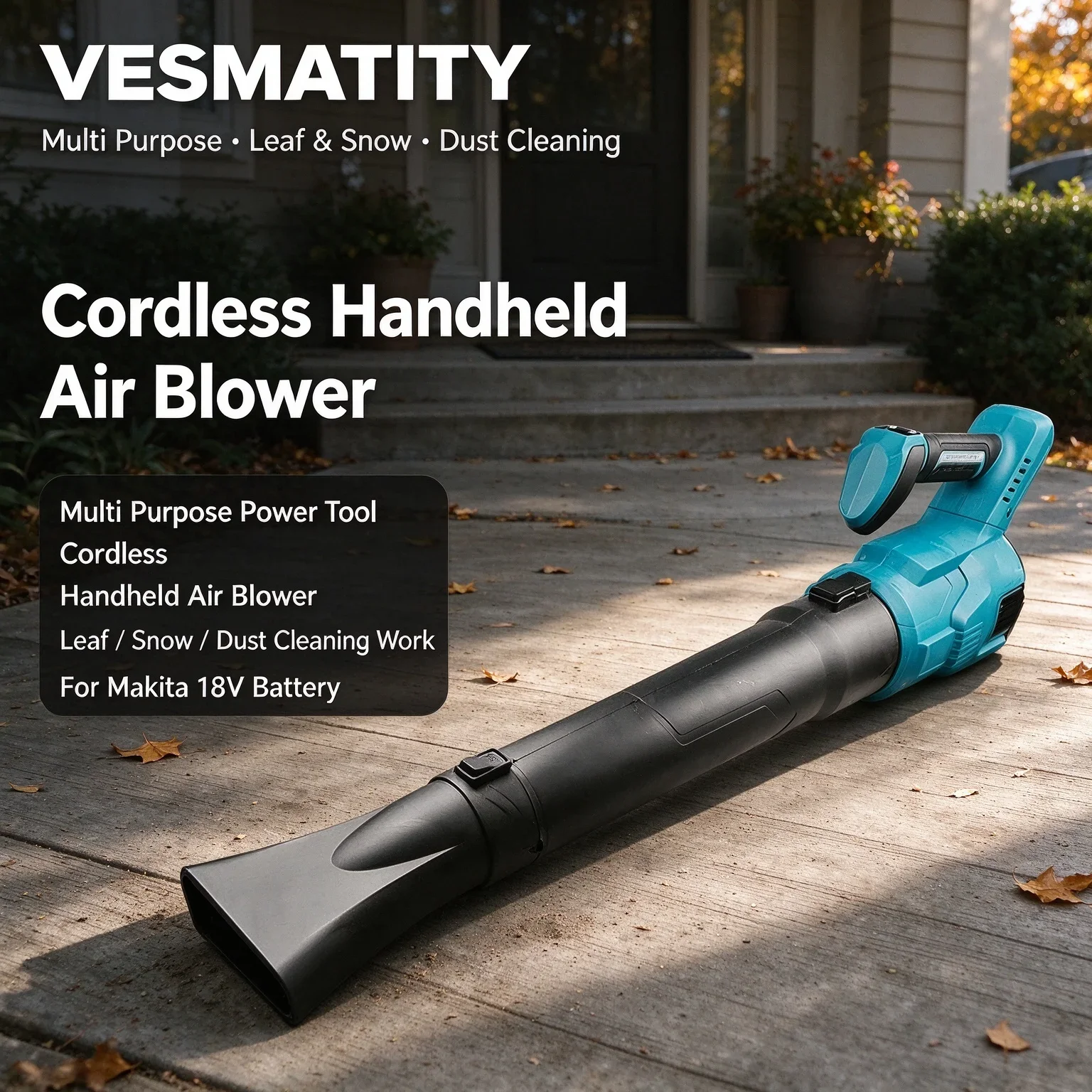 Multi Purpose Power Tool Cordless Electric Handheld Air Blower for Leaf Snow Dust Cleaning Work For Makita 18V Battery