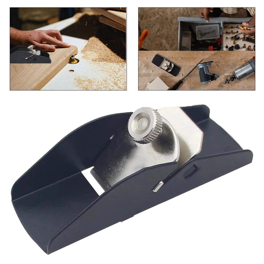 DIY Hand Planer Wood Trimming Tool DIY Projects Nickel-plated Finish Steel Blade Sturdy Materials Black Bottom