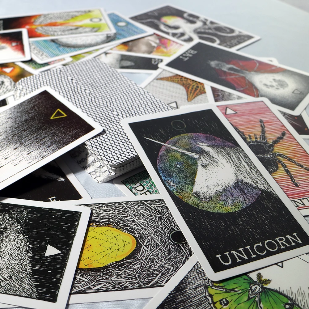 سطح التارو للحيوانات والطبيعة مرسومة يدويًا مع دليل PDF، وبطاقات العرافة البديهية للمبتدئين والقراء الروحيين #2