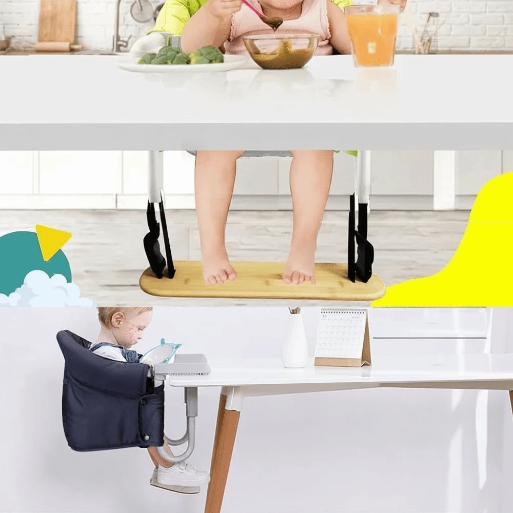 Attachment Adjustable Height Footrest Bamboo Wooden Foot Support Board Hanging Rope With Rope High Chair Footrest Toddler