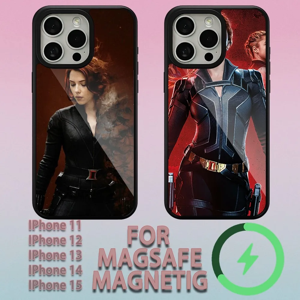 Disney Marvel Black Widows  Phone Case For iPhone 15 14 13 12 11 Pro Max Plus Magsafe Magnetic Wireless Charging Cover