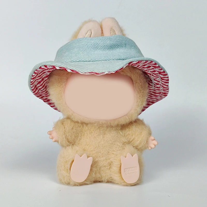 

For Labubu Doll Clothes Set Cute Bunny Outfit Green Daisy Dress Straw Hat Green Crocodile Shoes Knitted Hat for Plush Toy