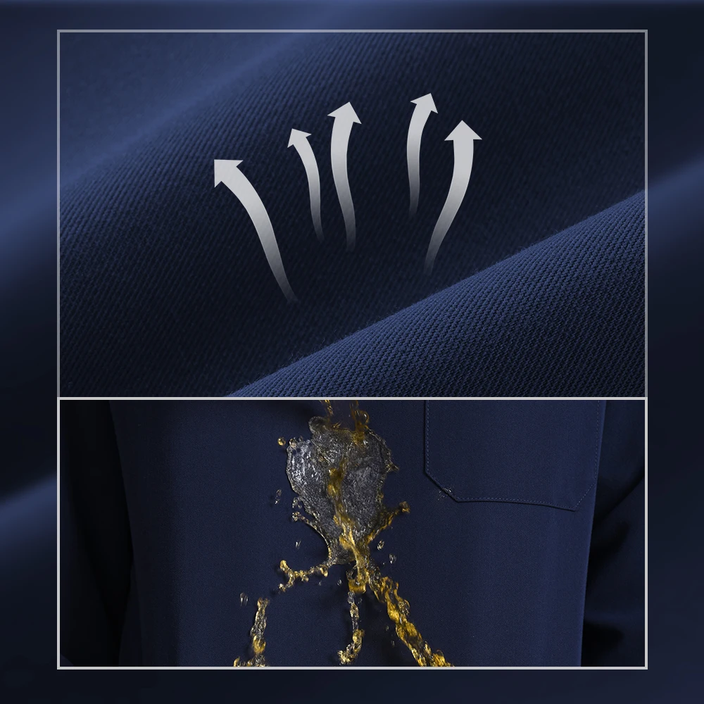 Kungfu scrubs feminino de manga comprida médico não formal com impermeável antibacteriano respirável esfrega vestido cirúrgico enfermeira workwear