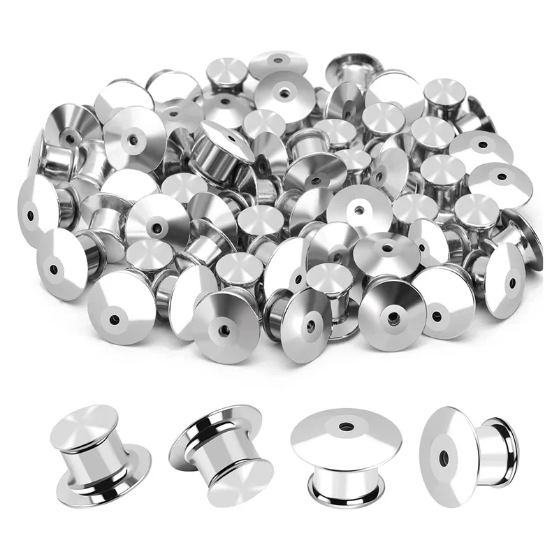 

N84R 100PCS Locking Pin Back Locking Pin Retainer Buckle, Used for Locking the Back of Metal Pin of Brooch Enamel Lapel Pin