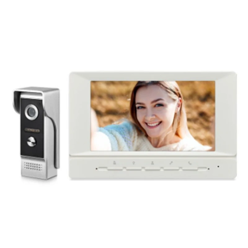 Video Doorbell Video Doorbell System ชุด 7 นิ้วรองรับการตรวจสอบปลดล็อคสําหรับ Villa Home US Plug