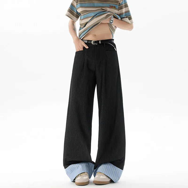 

2025 Trendy High-Waisted Wide-Leg Lounge Pants Soft Stretch Floor-Dragging Casual Trousers for Men Oversized Comfort Daily 8XL