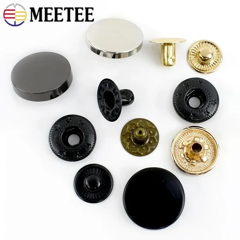 20 zestawów zatrzasków Meetee 10-25mm metalowe zatrzaski zatrzaski przyciski do szycia kurtki płaszcz skórzane rzemiosło akcesoria sprzętowe — zdjęcie 7