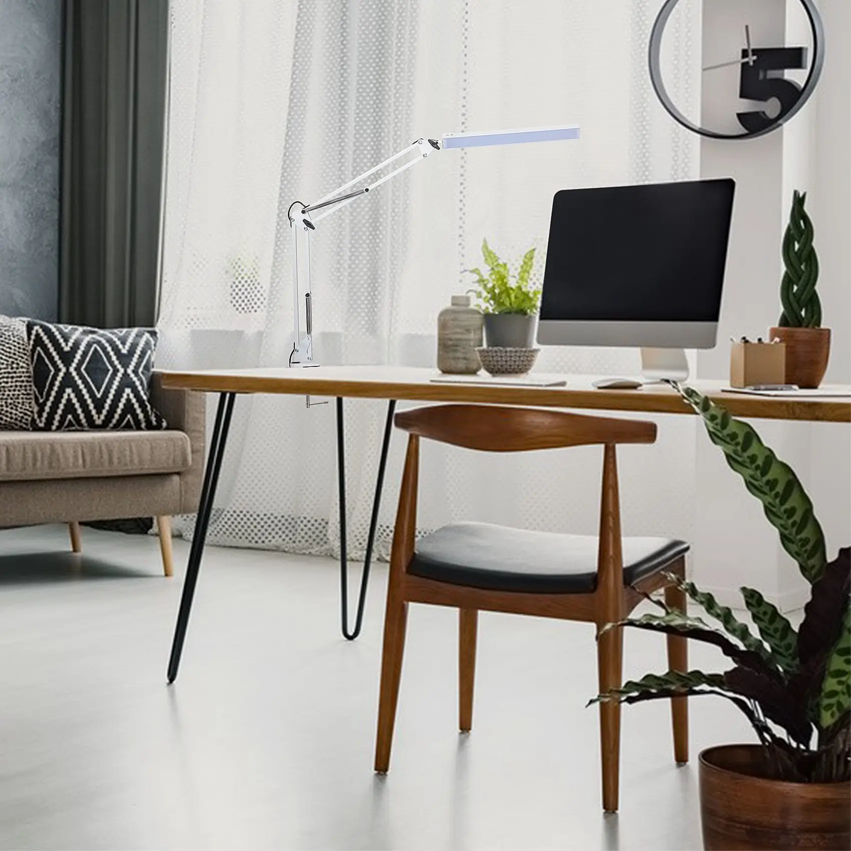 

A76K LED Desk Lamp With Clamp, 10W Swing Arm Desk Lamp, 3 Lighting Modes, Adjustable Table Lamp For Study, Drawing,Office