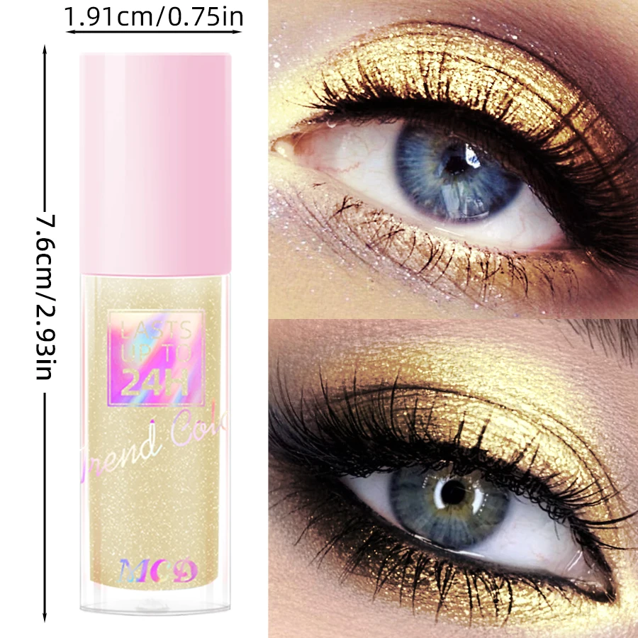 Sombra líquida metálica à prova d'água, alto brilho, longa duração e à prova de manchas, conjunto de maquiagem coreana com glitter, cosméticos, 1 peça