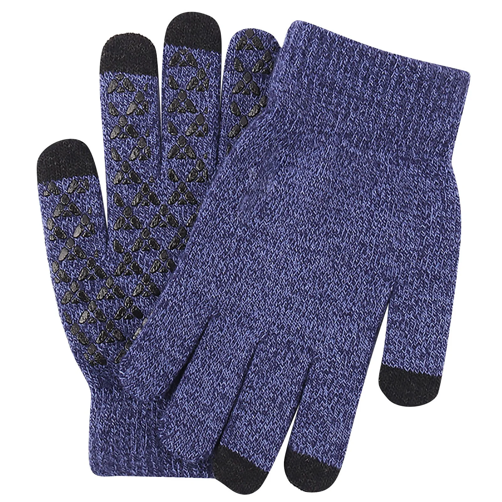 Winter Warm Texting Gloves For WomenKnit Gloves Touchscreen Anti-Slip Silicone Gel Thermal Soft Elastic Cuff Texting Gloves