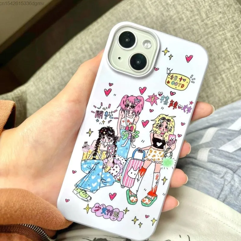 Anime Y2k Girls Gothic Cellphone Case IPhone 13 12 Mini Cover Spicy Girls Print Iphone 11 14 Pro Max 7 8 Plus Shell Harajuku Yk2