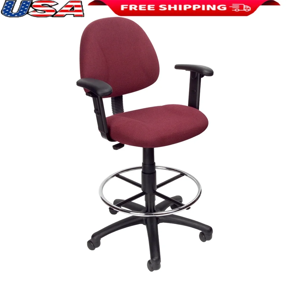 

Эргономичный табурет для черчения с регулируемыми подлокотниками и контурным сиденьем для офиса, гаража, ремесленной комнаты, сверхмощные ролики