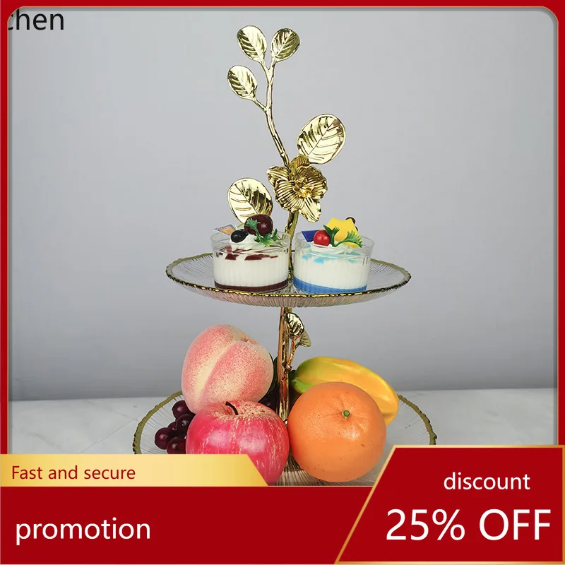 

ZML Creative Glass Fruit Plate for Living Room Coffee Table, Snack Tray, Modern Household Candy Rack