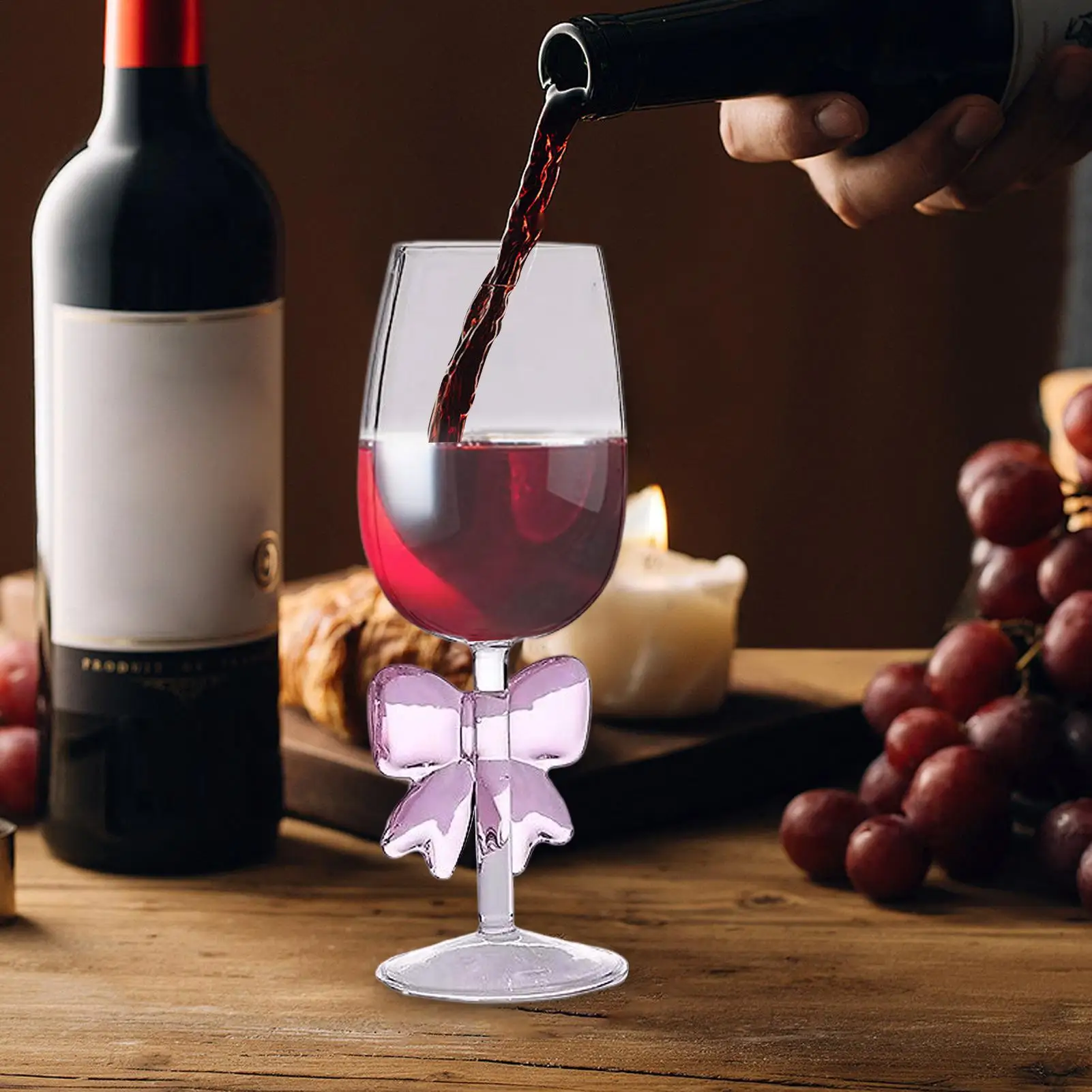 Wine Glasses Bow Tie Half-Cup Clear Cocktail Glass Decorative Glassware For Bar Table Kitchen Picnics Graduation Engagement - view 3