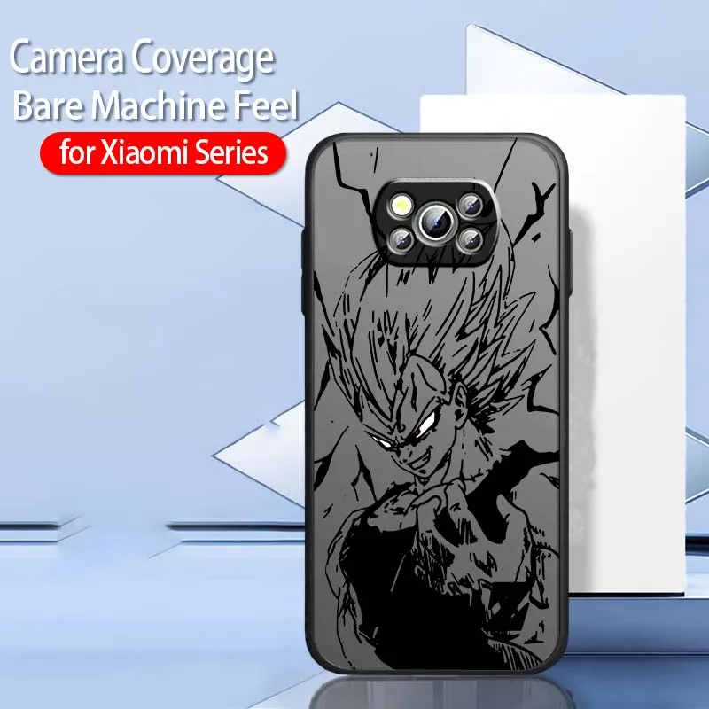 كول لعبة دراغون بول خط الفن قضية الهاتف ل Xiaomi Poco X6 X5 X4 X3 M6 M5s M5 M4 M3 F6 F5 F4 F3 Pro 5G متجمد شفافة