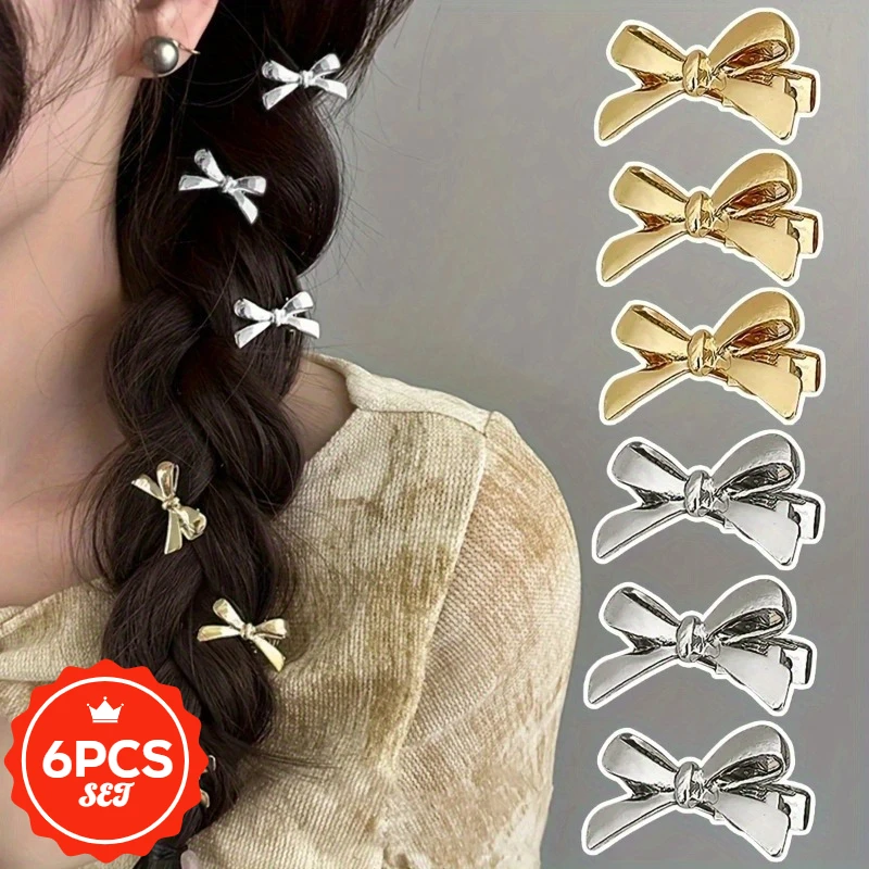 

6pcs/set Bow Headband for Women, High Elasticity, Durable Hair Tie, New Minimalist Style Hair Tie Accessories