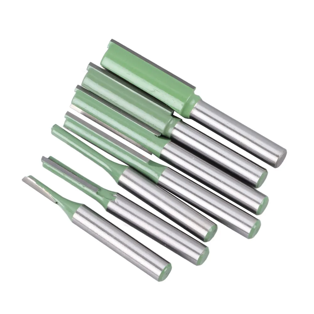 7pcs 1/4 Inch Shank Milling Cutter Set Flush Trim Design Slotting Function Router Bit Set Flush Trim Router Bit