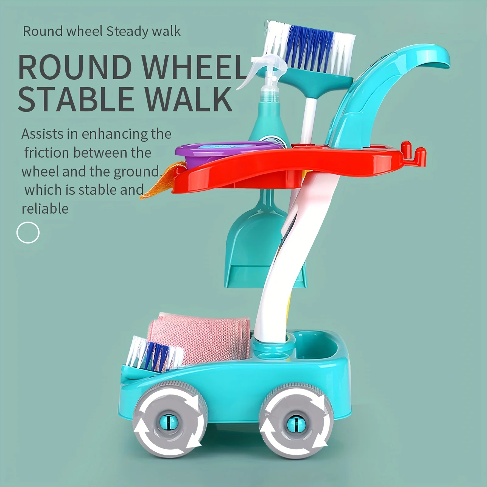 Set per la pulizia dei bambini per i più piccoli Set da 12 pezzi staccabili per giochi di finzione Set da gioco interattivo Regalo di compleanno per ragazzi e ragazze dai 3 anni in su