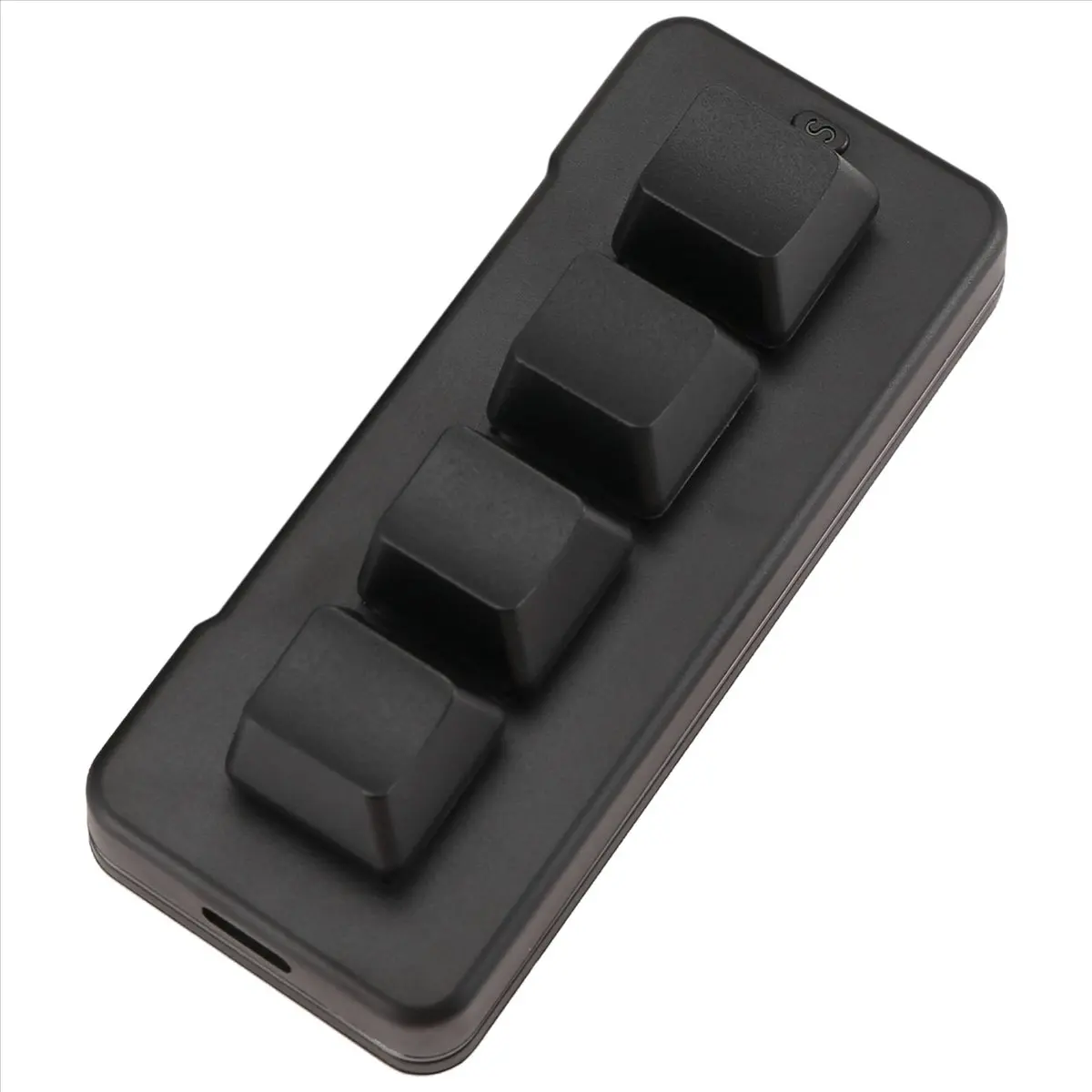 CH◆☆§MK424G 4-Key Mini Customized Keyboard with Mechanical Blue Switch 2.4G+Usb Connection for Game Multimedia Black~HOT SALE