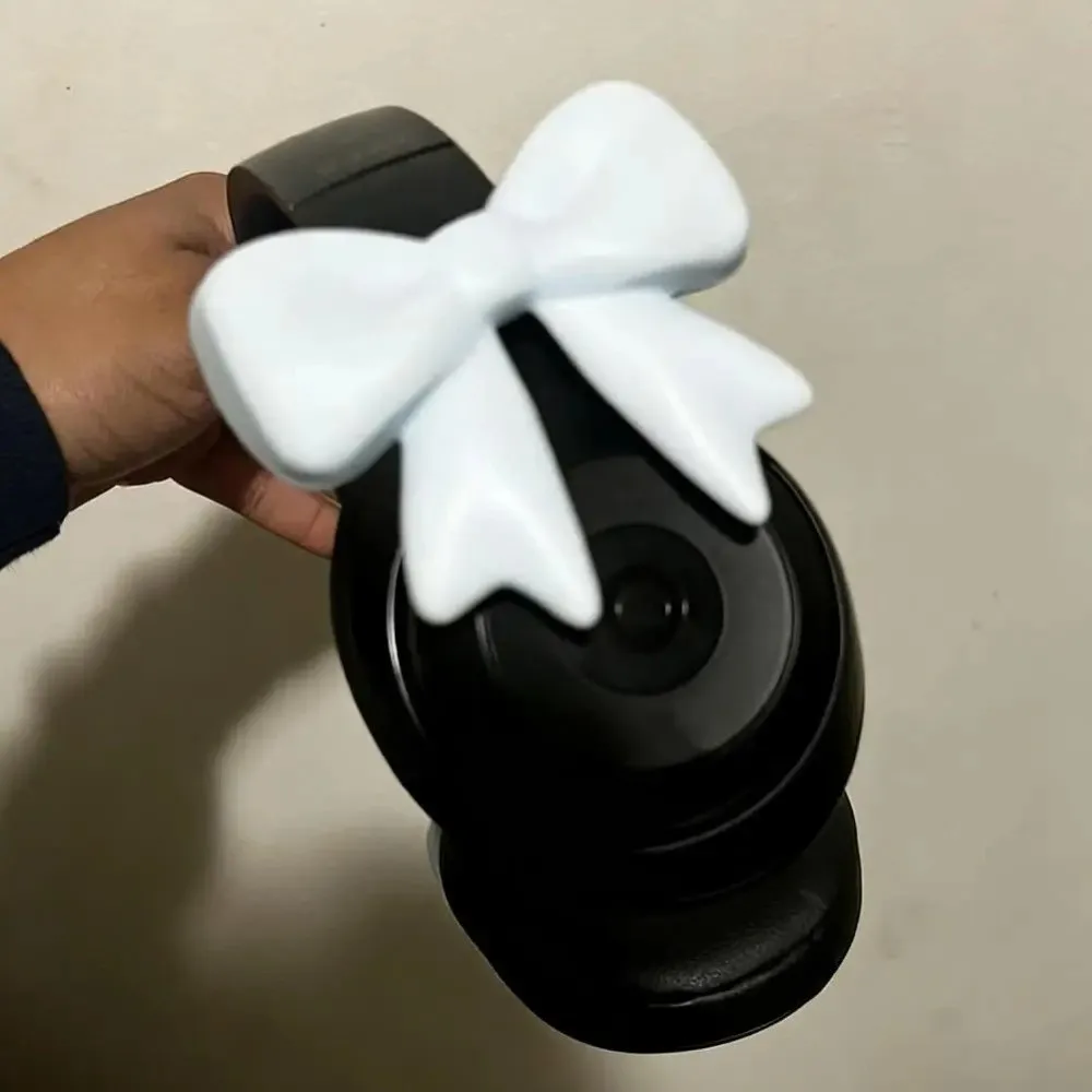 High Quality 3D Bows Bow Headphone Accessories Silicone Clip On Earphone Decor Reusable Cute Headset Decorations For Friend Gift
