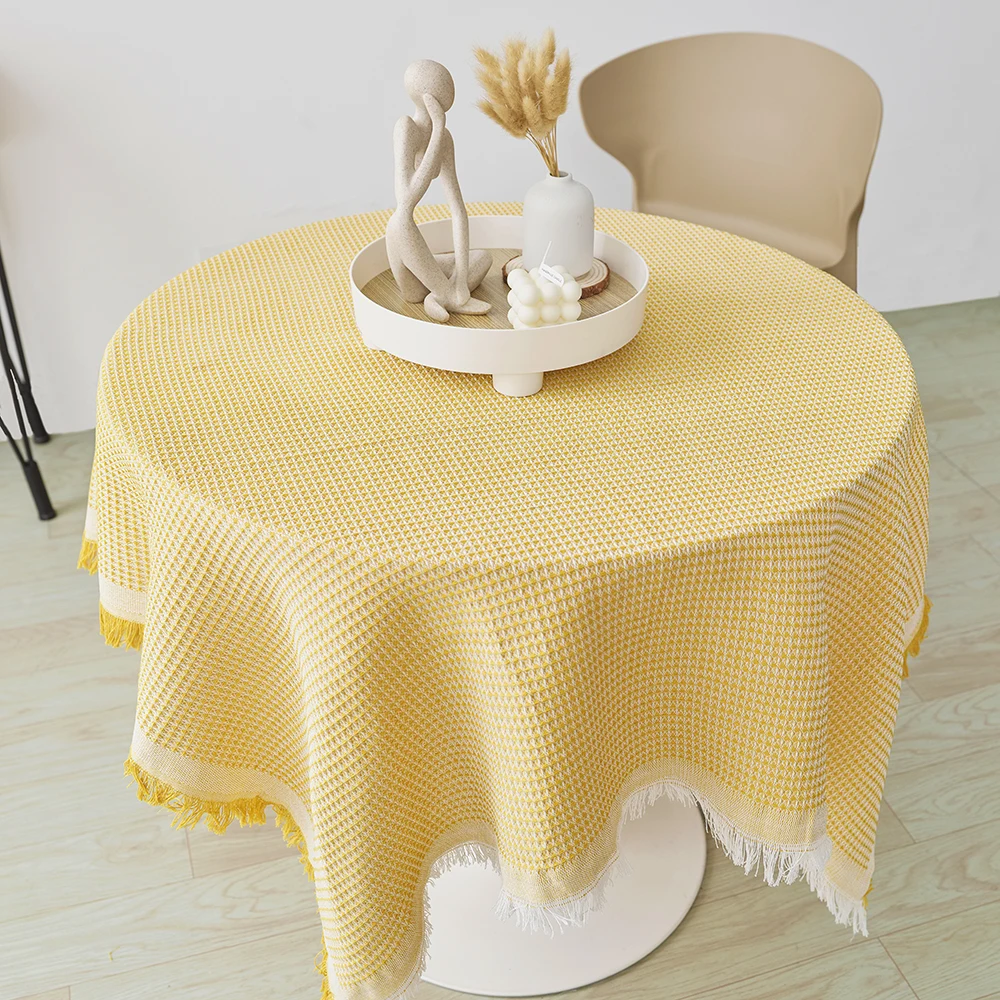 Autumn table decr Cotton Tablecloth Square Small/Fringed Table Cloth/Coffee Table Cloths/End Table Covers for Table Decoration
