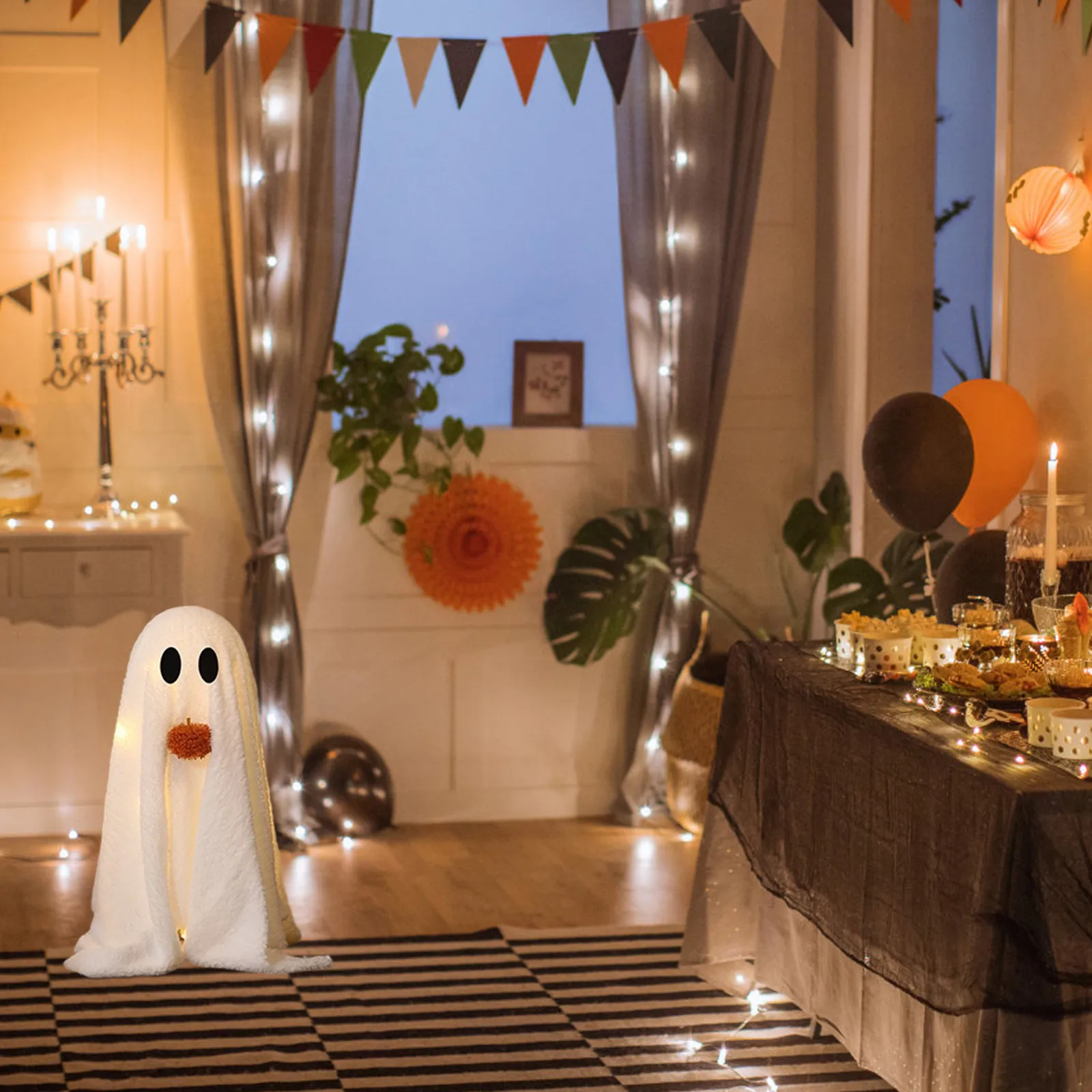 Scary Halloween Haunted House Decor Light-up Ghost Decoration Spooky Halloween Ghost Decor Spooky Light-up Ghosts with Pumpkin