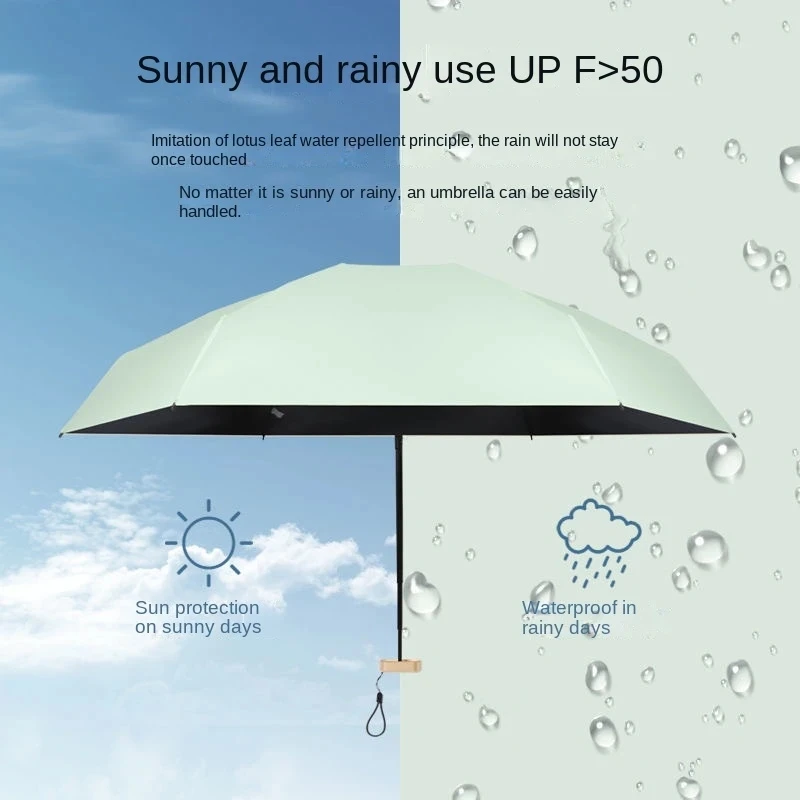 Xiaomi-Mini guarda-chuva dobrável de cinco dobras, portátil, monocromático, pára-sol, proteção UV, ao ar livre, ultraleve