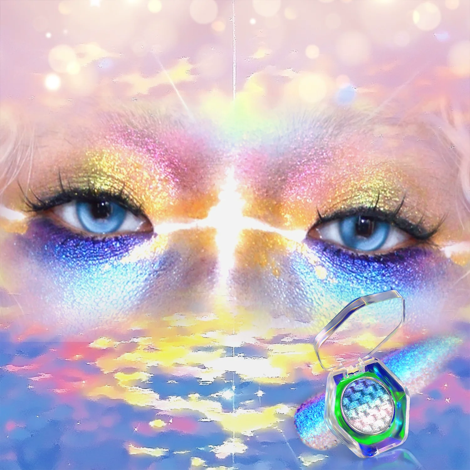 ชาเมอรี่ คาเมเลี่ยน เรนโบว์ สปาร์คกลิ้ง ไฮไลท์ อายแชโดว์ เมทัลลิค ไชน์ ไบรท์ ไล่เฉดสี 5 สี ความอิ่มตัวสูง