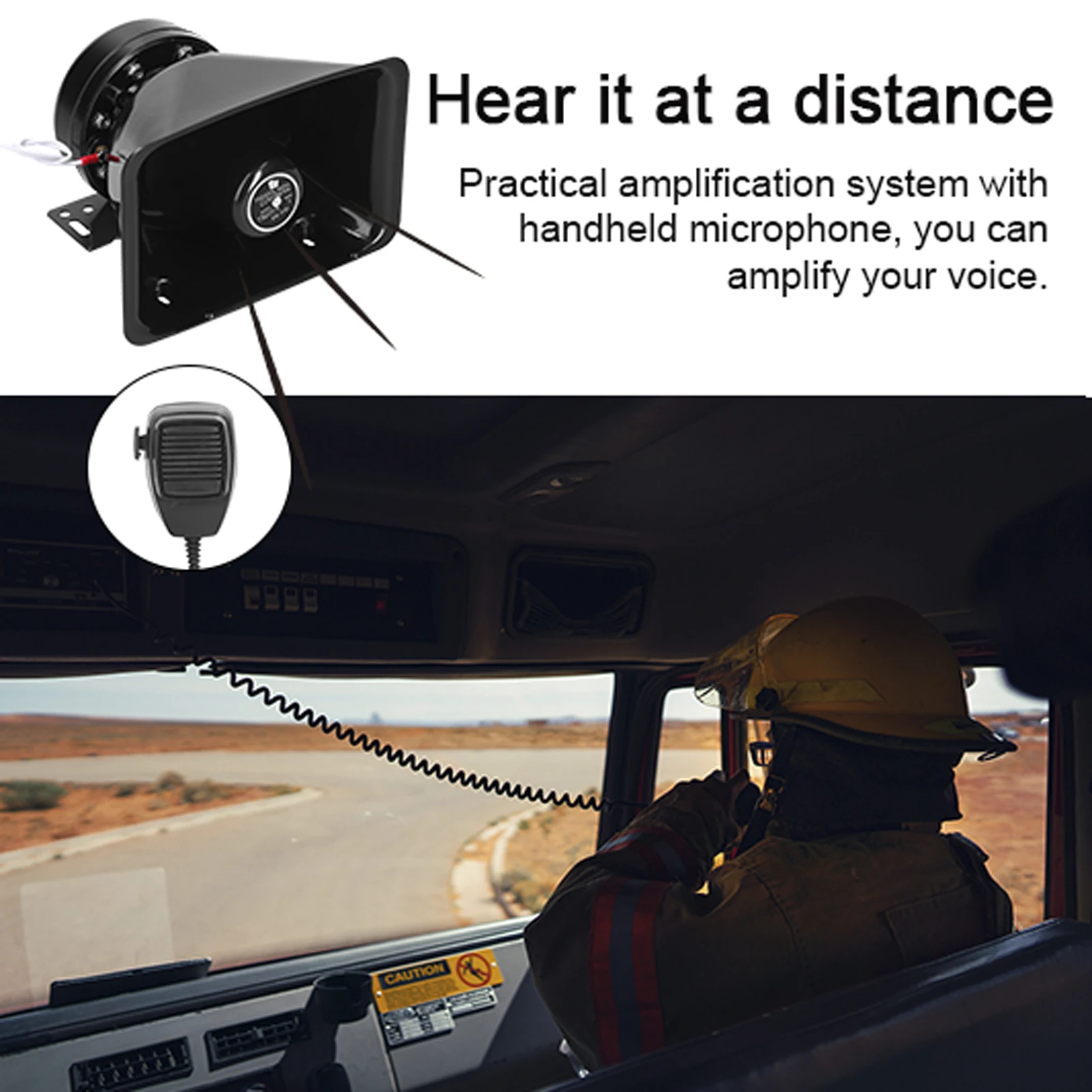 Alarma de advertencia fuerte para coche, Kit de bocina de sirena de emergencia, sistema electrónico de PA con micrófono de mano, 12 V, 200W, 9 tonos