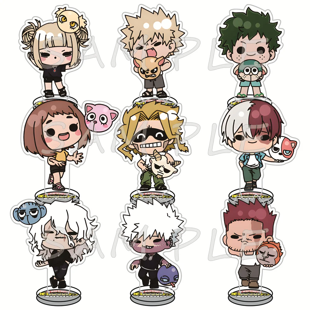 My Hero Academia 10cm Acrylic Stand Figures Keychain Pet Partner Anime Collectible Desktop Decor Display Ornament Fan Gift