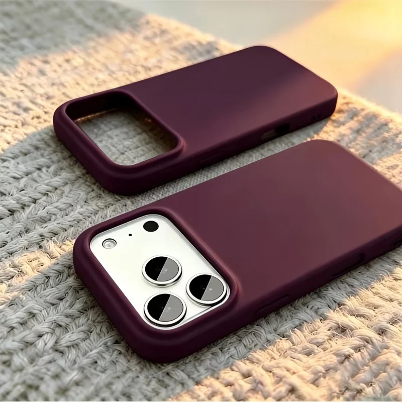 Fashionable Genuine Liquid Silicone Solid Color Phone Case For iPhone 18 17 16 15 14 13Pro Max Anti-fingerprint Ultra-thin Cover