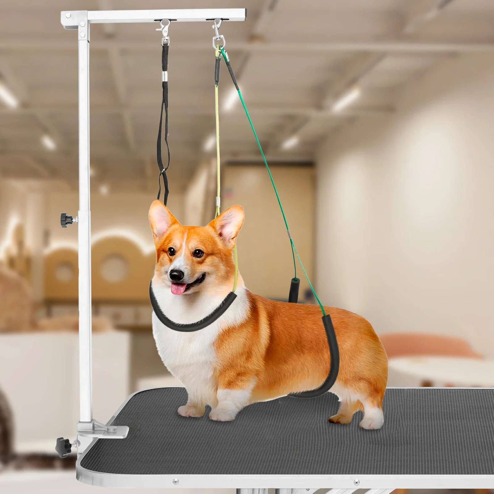 

Adjustable Durable Dog Leash Height Adjustable Dog Grooming Table Arm with Clamp Grooming Table Arm Bath Restraint Rope Drops