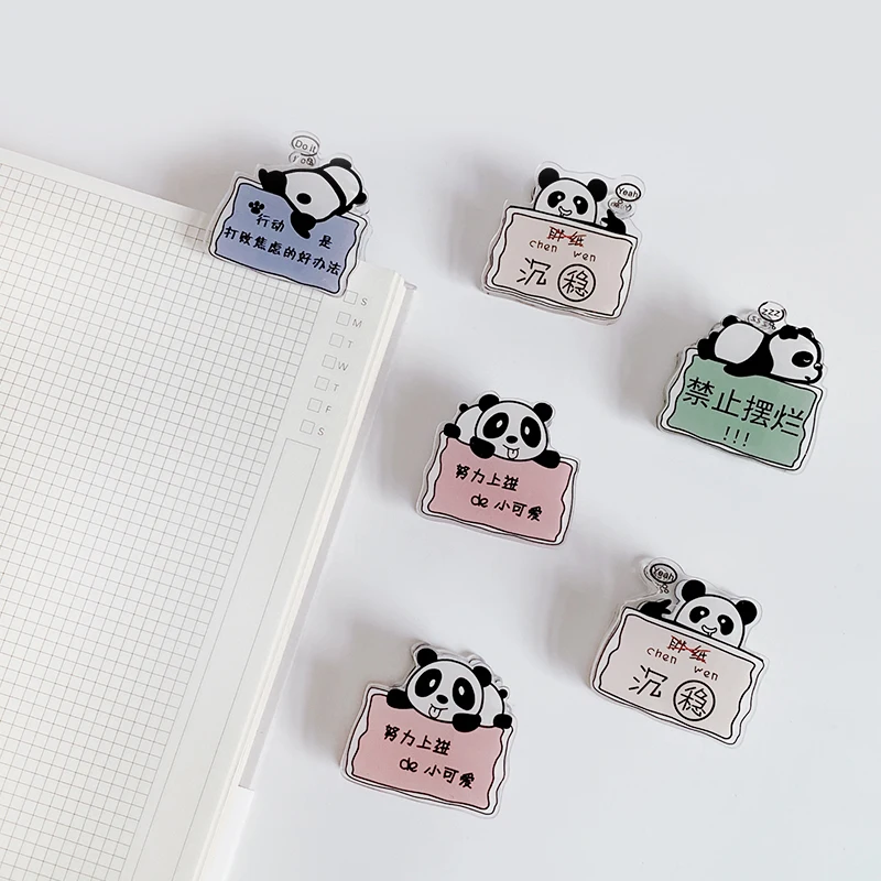 ALLTU 4PCS Creative Panda Message Folder Photo Card Test Paper Classification Student Office Decorative Gifts Q068
