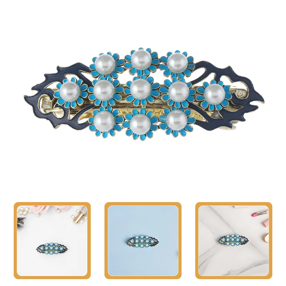 

Винтажная заколка для волос с цветами и жемчугом, весенняя заколка-баретт в китайском стиле, декоративная заколка для волос, аксессуары для женщин на свадьбу и вечеринку