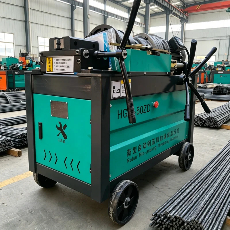 Durable Model 50 High-Speed Rebar Threading Machine with Gear & Motor Electric Steel Bar Threader for Highway Projects