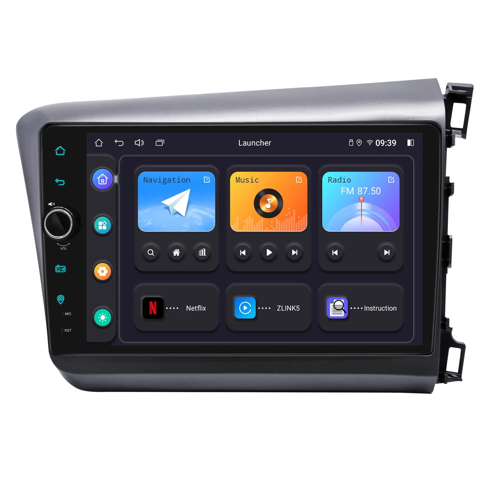 Replacement 9 inch Car Stereo Radio With GPS Navigation Head Unit For Honda Civic 2012 2013 2014 2015 With Carplay Android Auto