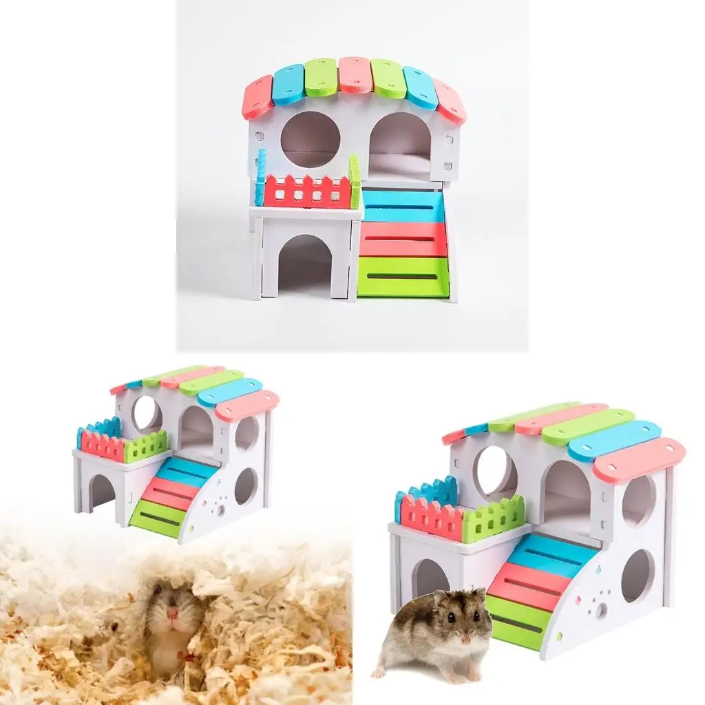 Hamster Plastic Villa Safe Material Small Animal Hideout Chew Toy for Guinea Pig Mouse Gerbil Hedgehog Climbing