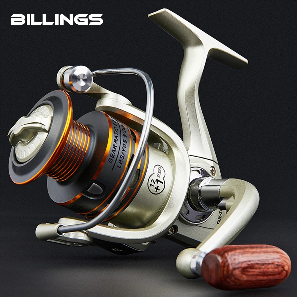 BILLINGS Spinning Reel,Spinning Fishing Reel With Fold Rocker,22 LB Max Drag,5.1:1/5.2:1 Gear Ratio,For Freshwater Saltwater